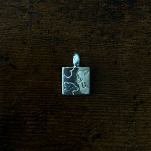 Tous Bear, Girl, and Flower Square Pendant